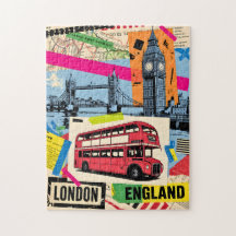 London England Retro Pop Art Vintage Bus Travel