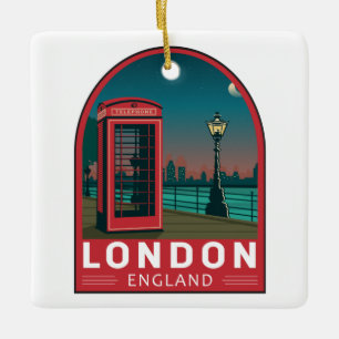 London England Retro-Reise-Kunst Vintage Keramikornament