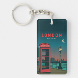 London England Retro Reise Kunst Vintage Schlüsselanhänger