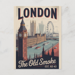London England Retro-Silhouette Stadtansicht Reise Postkarte