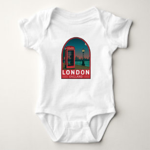 London England Retro Travel Art Vintag Baby Strampler