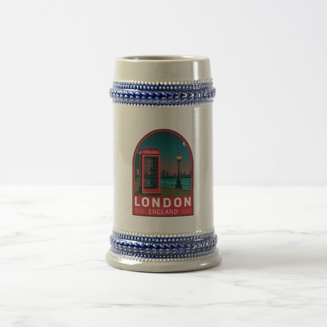 London England Retro Travel Art Vintag Bierglas (Mittel)
