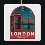 London England Retro Travel Art Vintag Keramikornament<br><div class="desc">London Vektorgrafik Design. London,  die Hauptstadt von England und Großbritannien,  ist eine Stadt des 21. Jahrhunderts mit einer bis in die Römerzeit zurückreichenden Geschichte.</div>