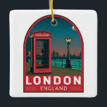 London England Retro Travel Art Vintag Keramikornament<br><div class="desc">London Vektorgrafik Design. London,  die Hauptstadt von England und Großbritannien,  ist eine Stadt des 21. Jahrhunderts mit einer bis in die Römerzeit zurückreichenden Geschichte.</div>