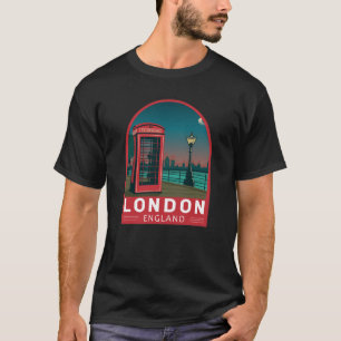 London England Retro Travel Art Vintag T-Shirt