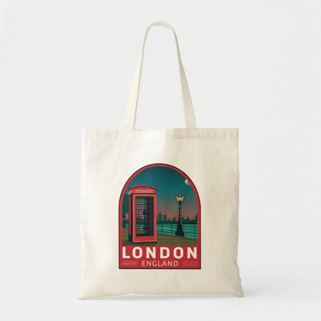 London England Retro Travel Art Vintag Tragetasche (Vorne)