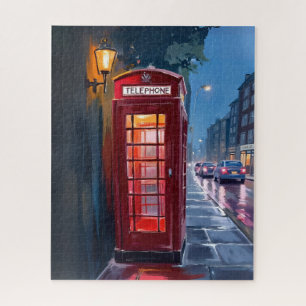 London England Rotes Telefonhäuschen Reise Kunst Puzzle