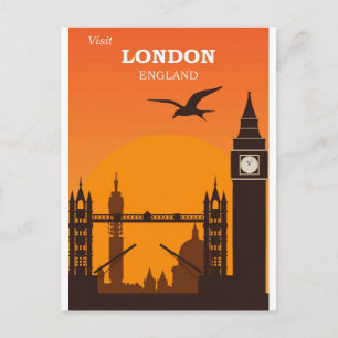 London England Sehenswürdigkeiten Vintage Reise Postkarte