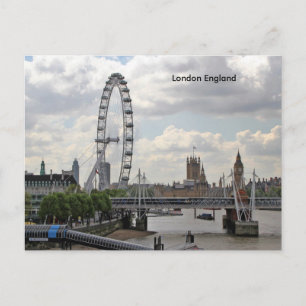 London England Skyline, Big Ben, London Eye, Thems Postkarte