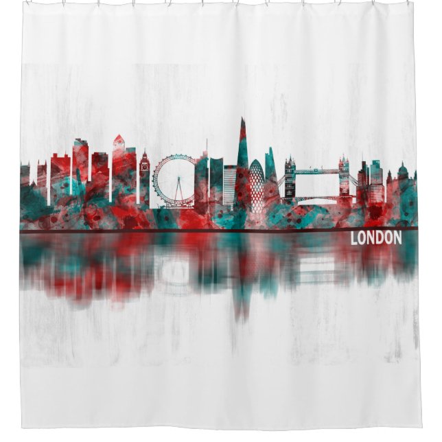 London England Skyline Duschvorhang (Vorderseite)