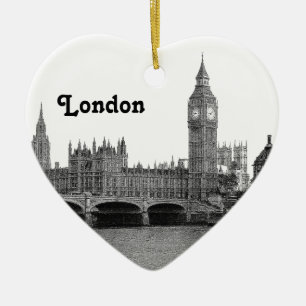 London England Skyline Etched Keramikornament