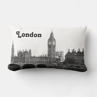London England Skyline Etched Lendenkissen