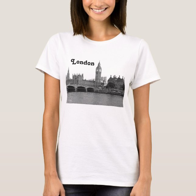 London England Skyline Etched T-Shirt (Vorderseite)