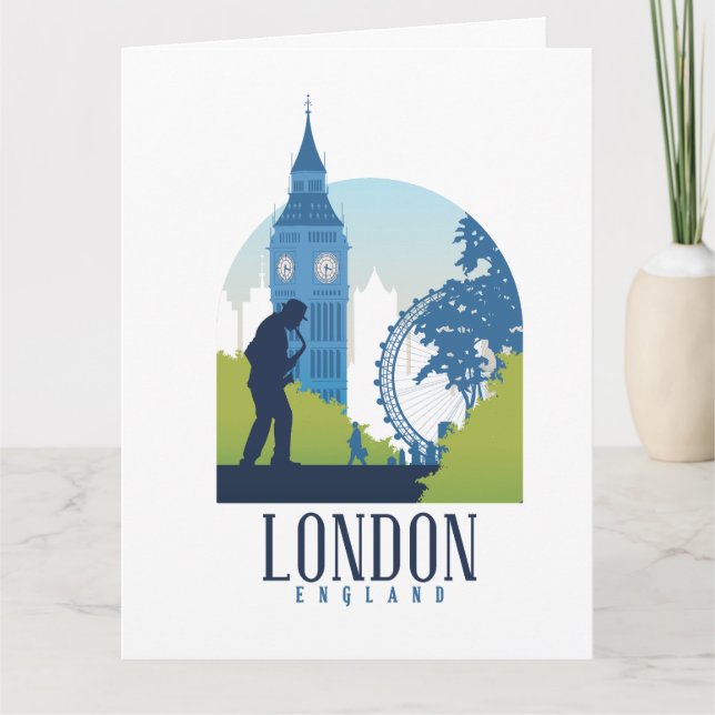 London England Skyline Greeting Card Karte (Vorderseite)