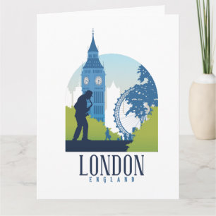 London England Skyline Greeting Card Karte