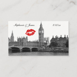 London England Skyline Kiss BW Escort Cards Platzkarte