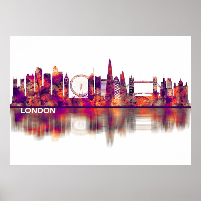 London England Skyline Poster (Vorne)