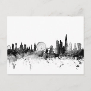 London England Skyline Postkarte