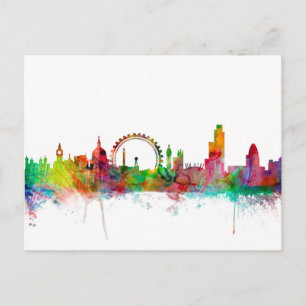 London England Skyline Postkarte