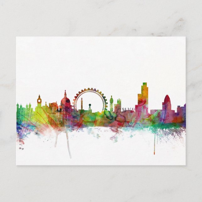 London England Skyline Postkarte (Vorderseite)