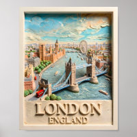 London England Skyline Vintage Texturierte Reise K