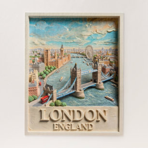 London England Skyline Vintage Texturierte Reise K Puzzle