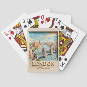 London England Skyline Vintage Texturierte Reise K Spielkarten