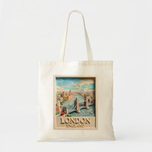 London England Skyline Vintage Texturierte Reise K Tragetasche