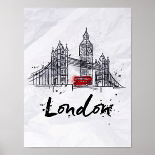 London, England   Splashy Artwork Poster
