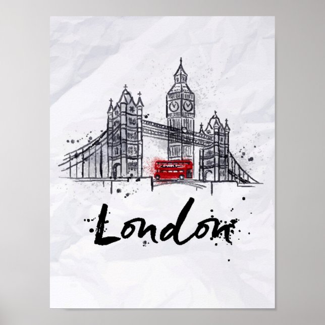 London, England | Splashy Artwork Poster (Vorne)