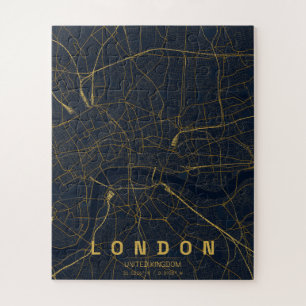 London England Stadtplan Minimal Design Puzzle