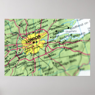 London, England Street Map Poster