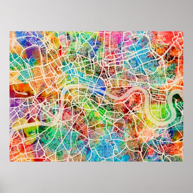 London England Street Map Poster (Vorne)
