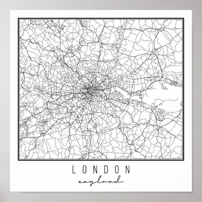 London England Street Map Poster (Vorne)