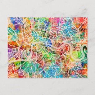 London England Street Map Postkarte