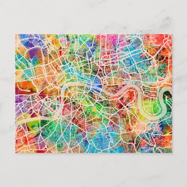 London England Street Map Postkarte (Vorderseite)