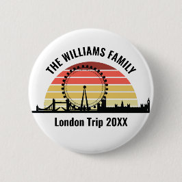 London England Sunset Custom Family Trip Button