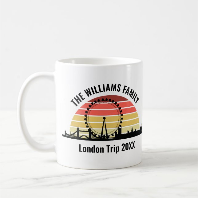 London England Sunset Custom Family Trip Kaffeetasse (Links)