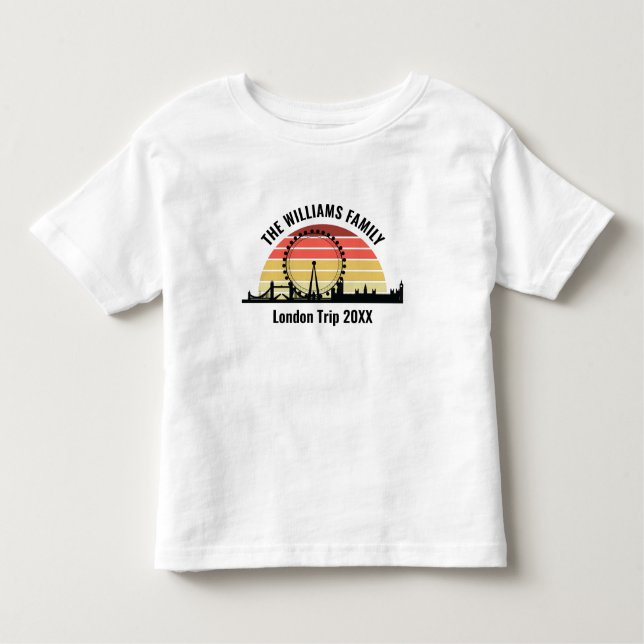 London England Sunset Custom Family Trip Kleinkind T-shirt (Vorderseite)