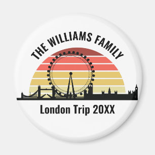 London England Sunset Custom Family Trip Magnet