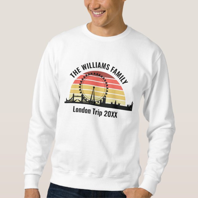 London England Sunset Custom Family Trip Sweatshirt (Vorderseite)