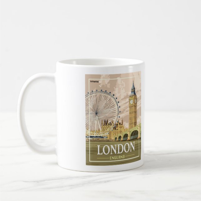 London England Tasse - Größe 11oz (Links)