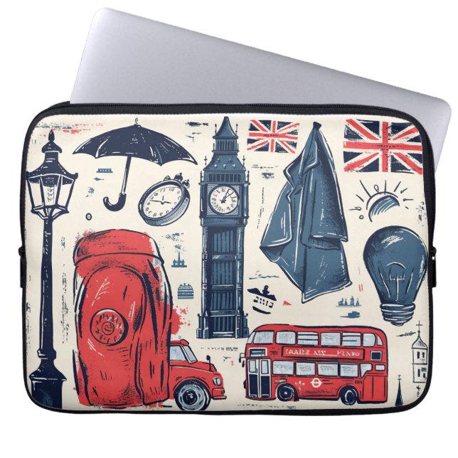 London-England-Thema Laptopschutzhülle (Vorderseite)