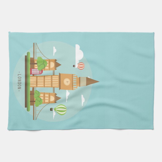 London England Themed Kitetücher Geschirrtuch (Horizontal)