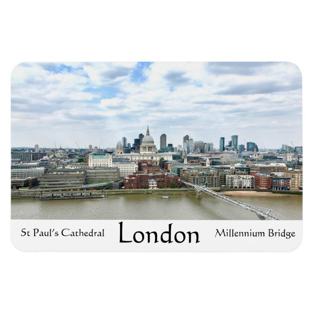 London England Themse Fluss St Paul's Cathedral Magnet (Horizontal)