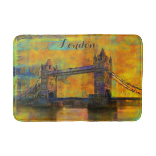 London England Tower Bridge Abstrakt Badematte