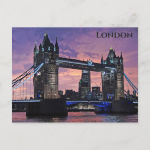 London England Tower Bridge Sunset Postkarte