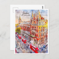 London England Travel Place Watercolor