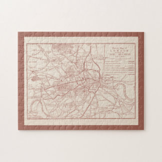 London England Tube Railways Antik Sketch Karte Puzzle