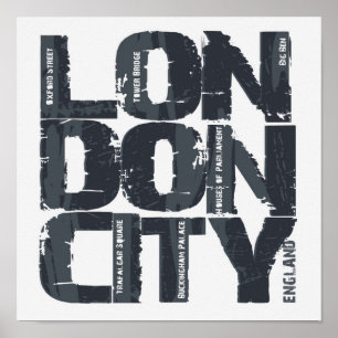 London, England Typografie Poster